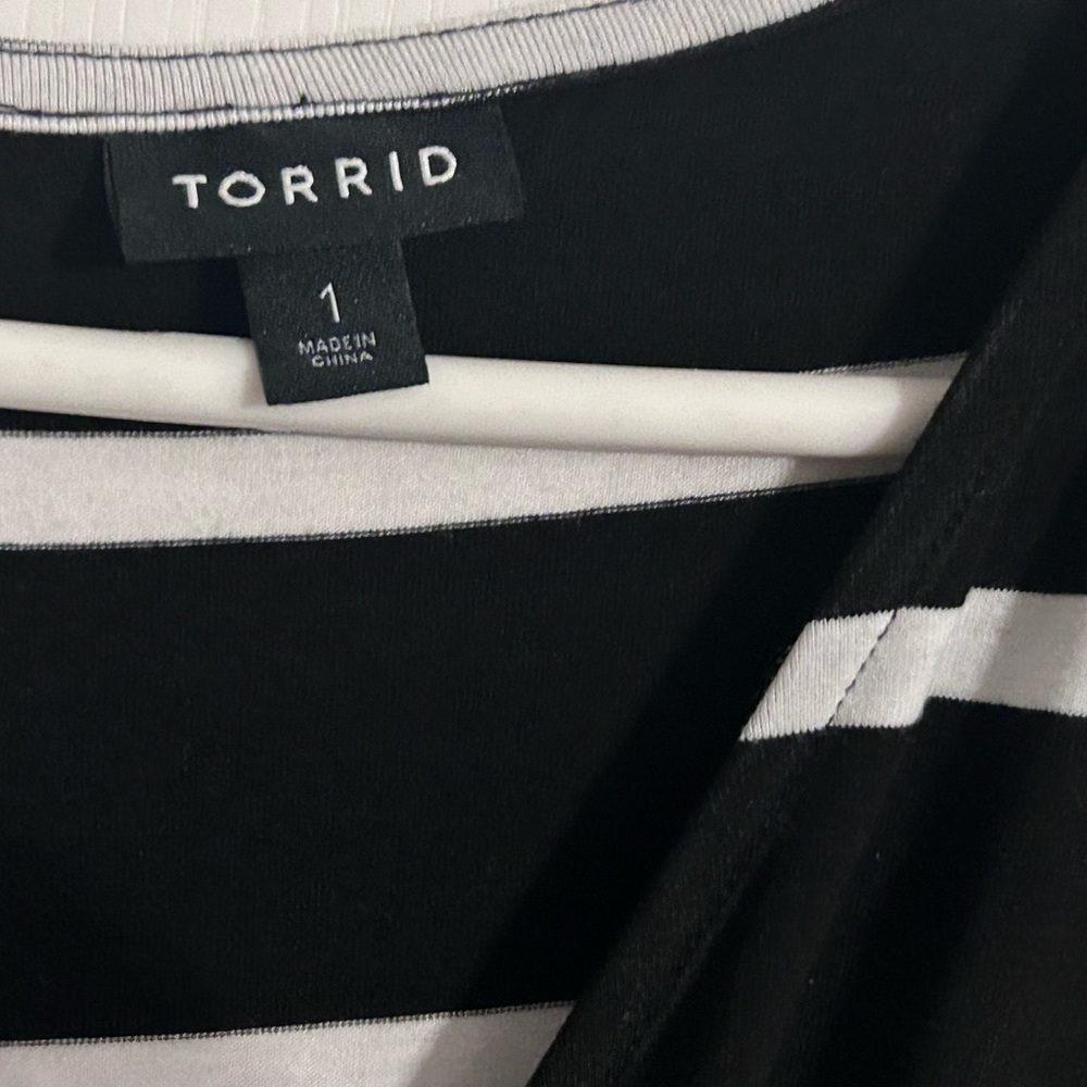 torrid Black and White Striped Women’s Dress - Picture 2 of 4